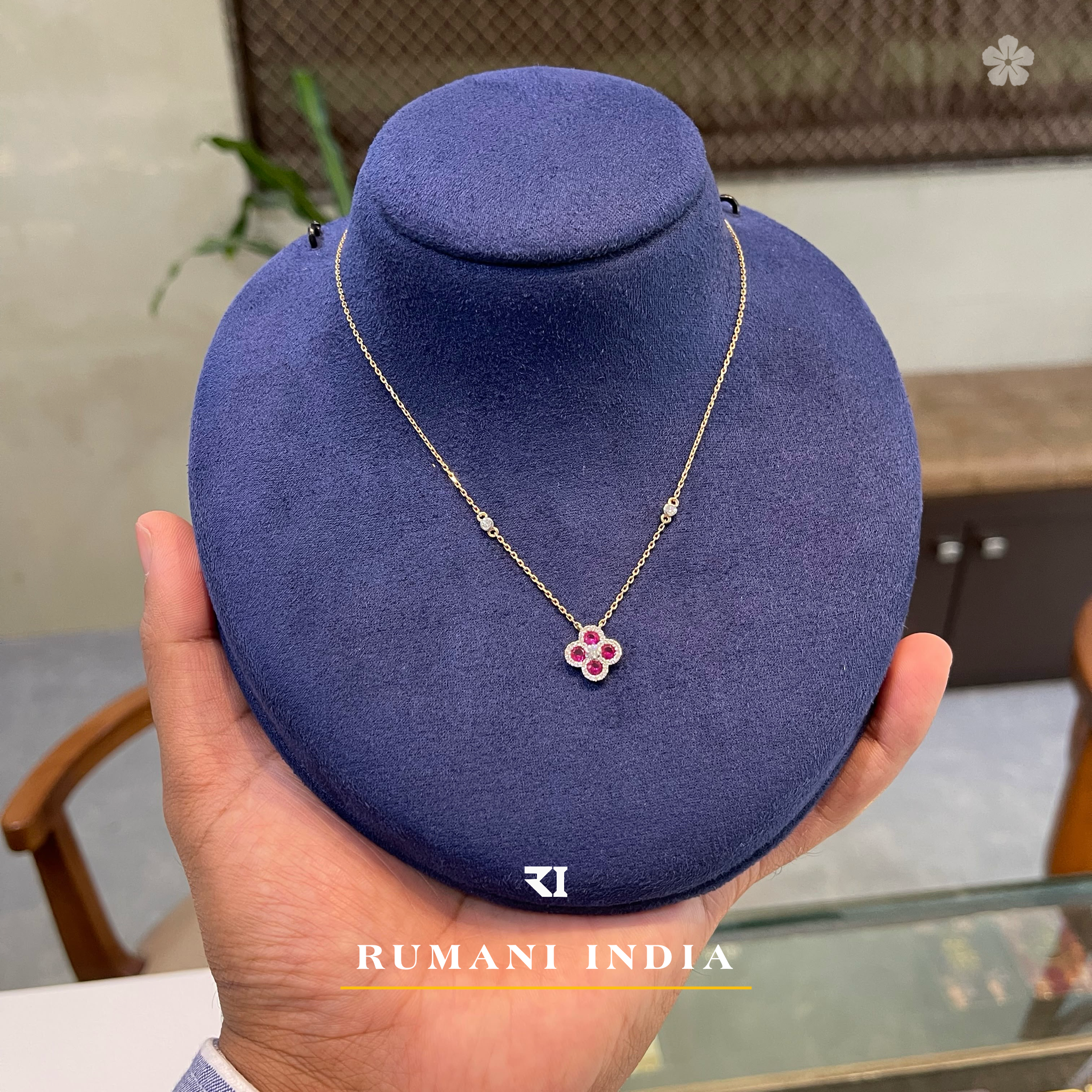 IMG_4375 Four-Leaf Clover Diamond Pendant - Image 1
