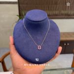 Rose Gold Halo Oval Pendant - Image 2